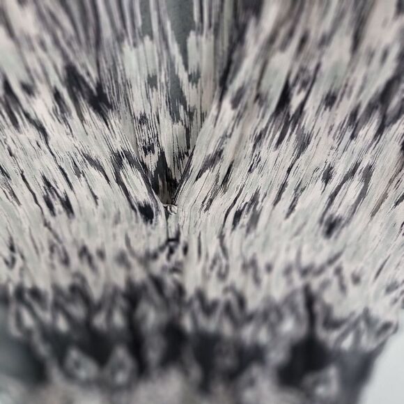 Joie Sheer Cover up Blouse Womens Medium Silk Flowy Black White Button Up Boho - Picture 13 of 14